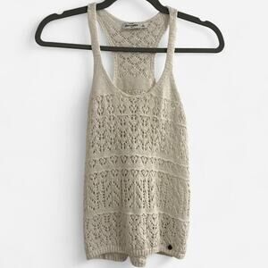 Abercrombie Ivory Crochet Tank Top